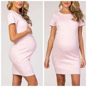 Pinkblush Fitted Maternity Dress, Light Heather Pink, Large